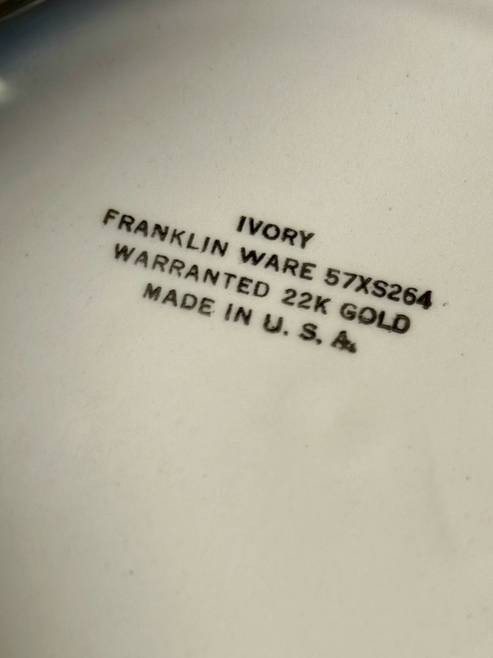 Vintage Franklin Ware Gravy Boat & Underplate Ivory 22K Gold Floral Set USA - Picture 7 of 9